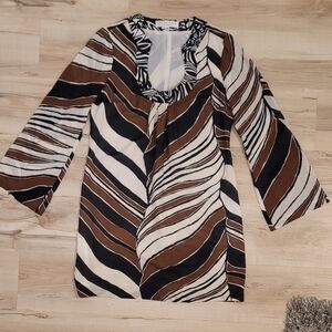 Brown and Black Striped Women's Dress